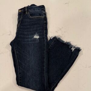 Women's Dark Wash Distressed Ankle Jeans